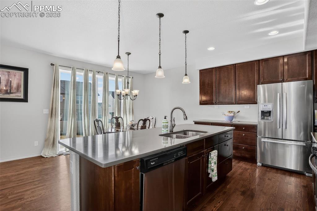 Kitchen features hardwood floors