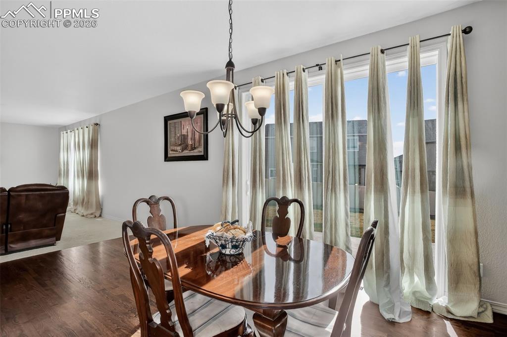 Dining room walks out to patio