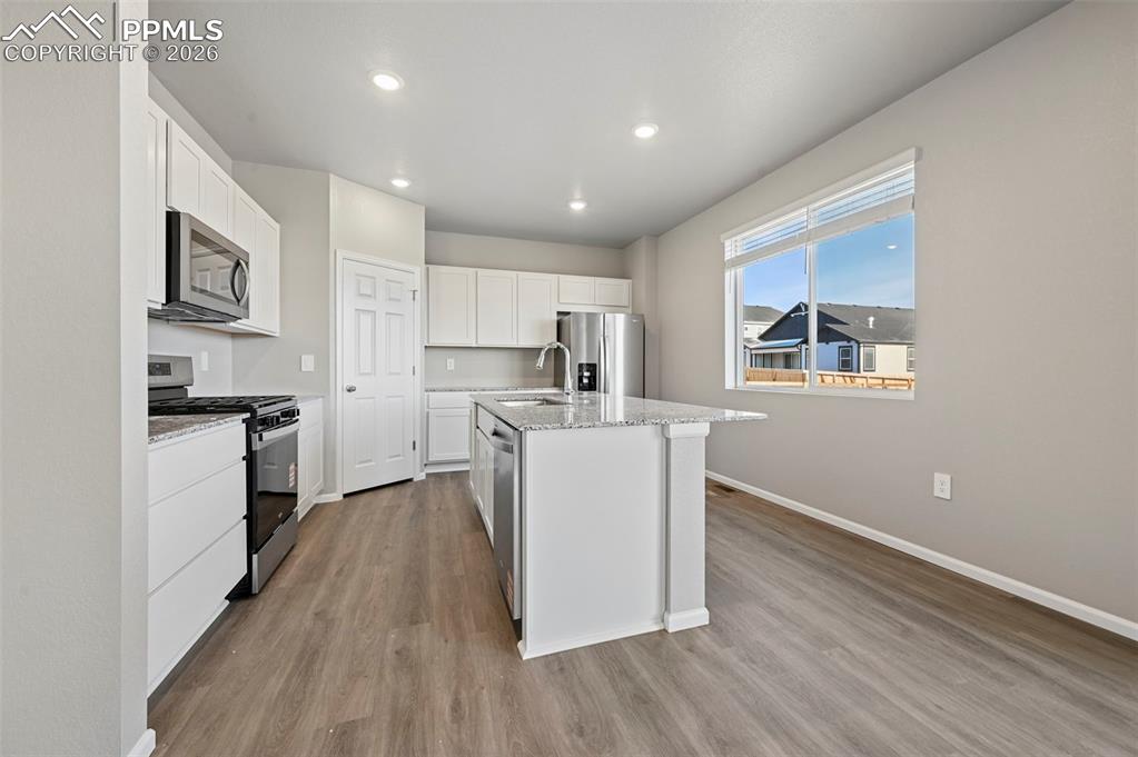 Gorgeous kitchen with stainless steel appliances and granite countertops