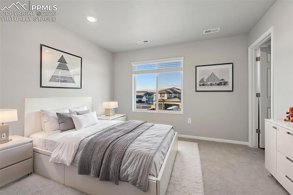 Virtually staged bedroom