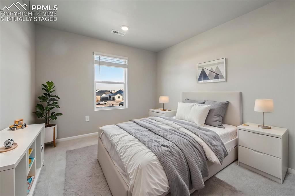 Virtually staged bedroom