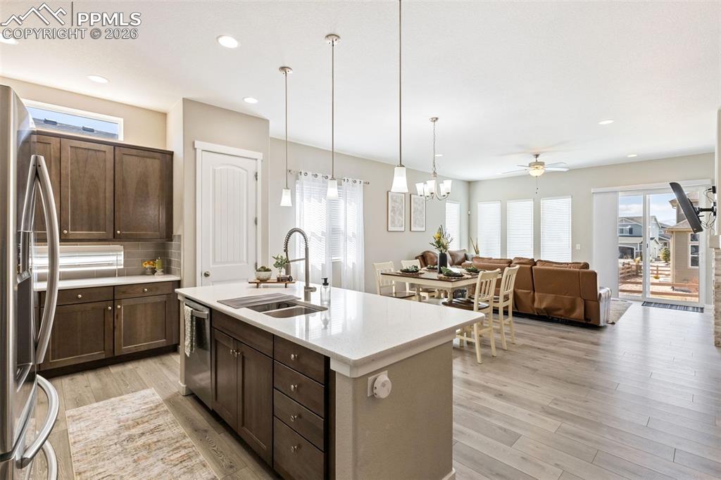 Just steps inside the front door