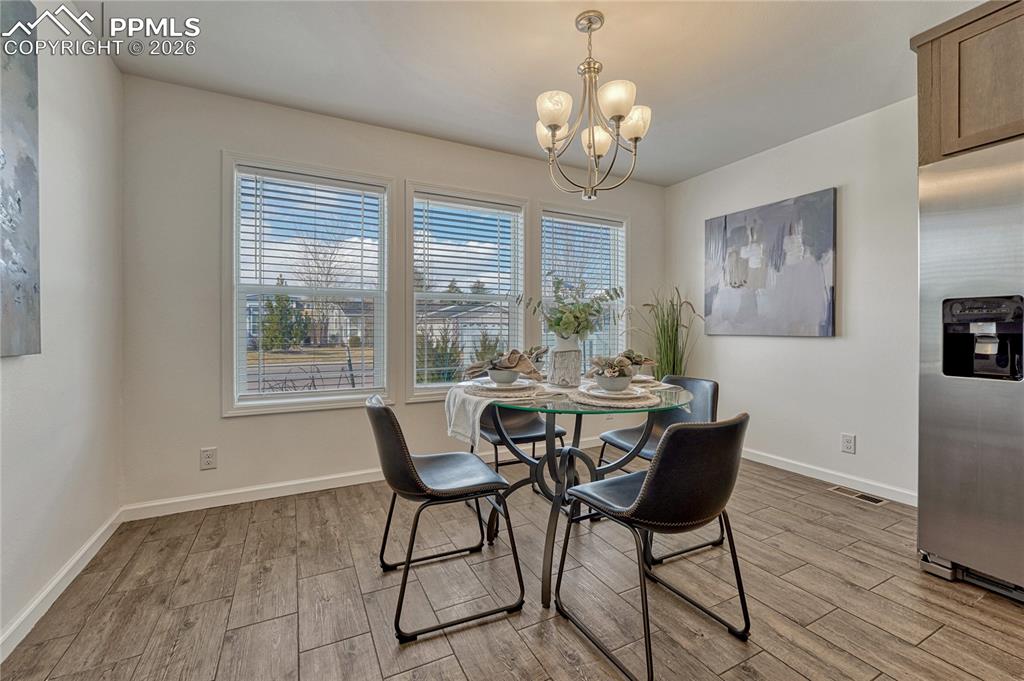 Room for a buffet counter cabinet and/or decorative china cabinet
