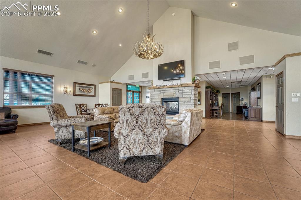 Inside the community center you can enjoy the warm fireplace and other accommodations
