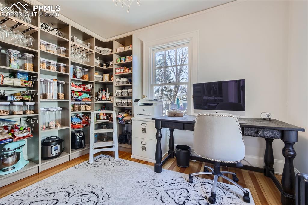 Office space featuring light hardwood floors