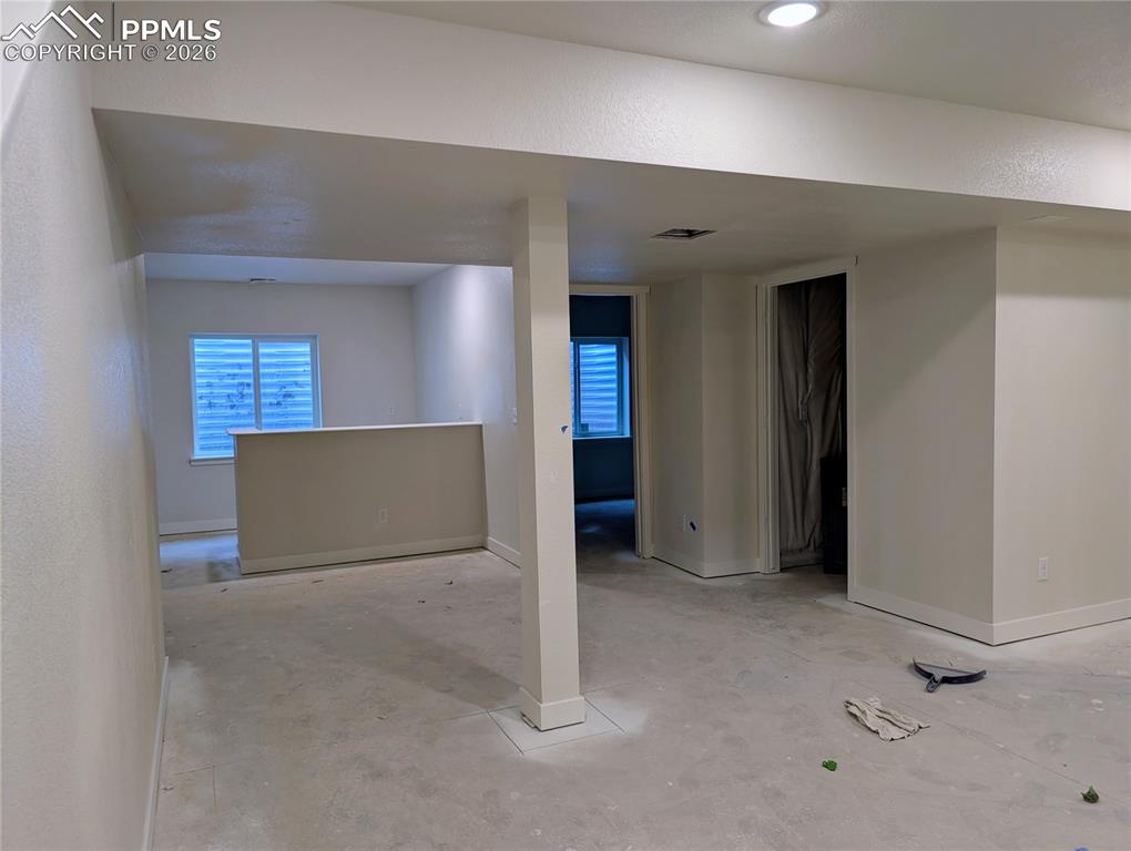 Basement will include space for a family room, wet bar, bedroom, and bathroom.