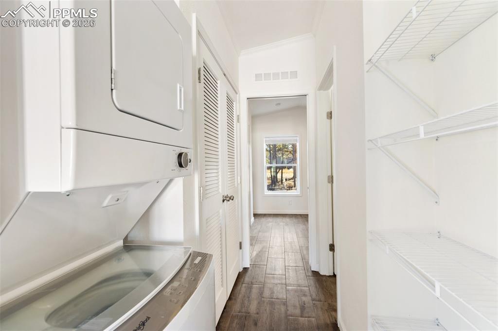 Hallway and laundry. 