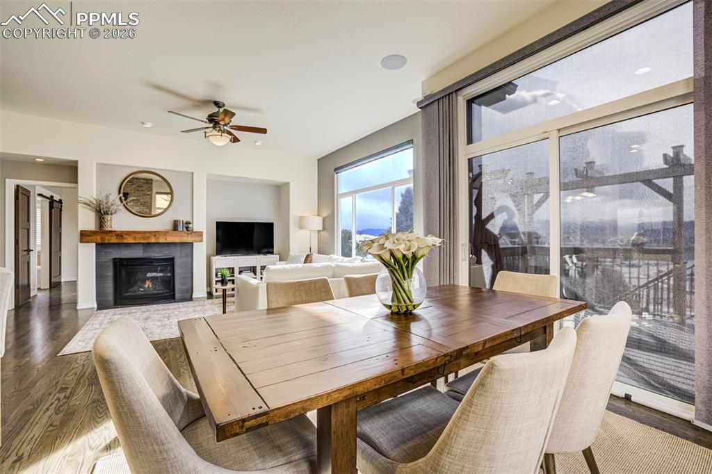 Enjoy the light and views from the dining area 