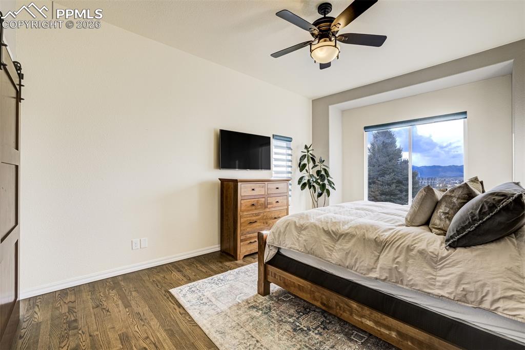 Lots of natural light in the large primary bedroom