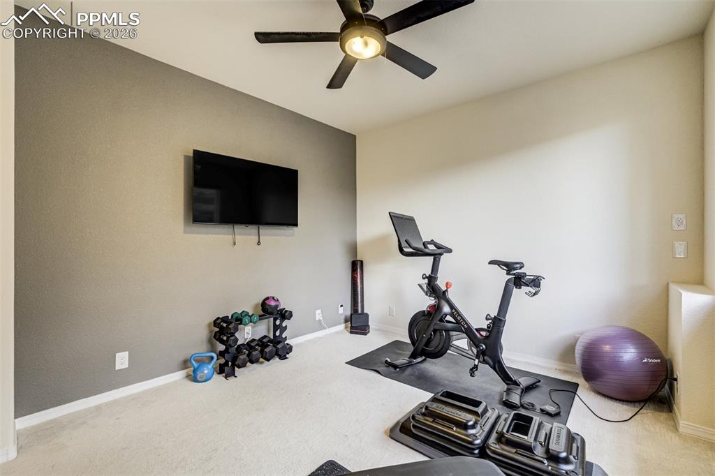 2nd basement bedroom makes a great home gym or office! 