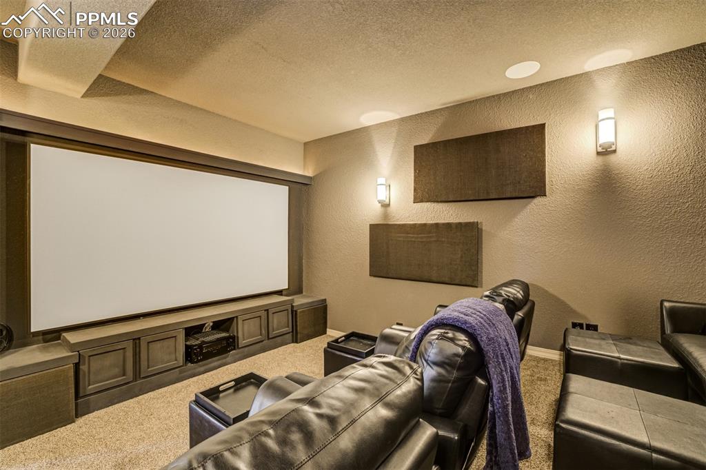 The media room in the basement is great for movie and popcorn nights! 
