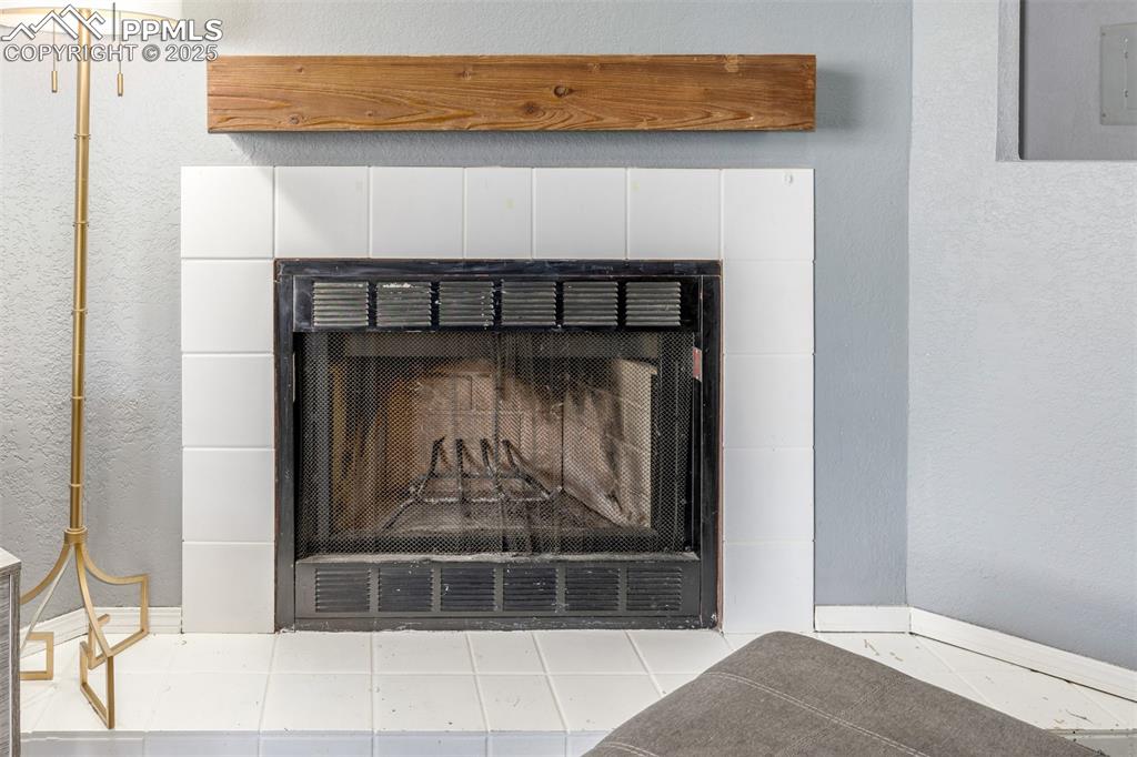 Beautiful wood burning fireplace