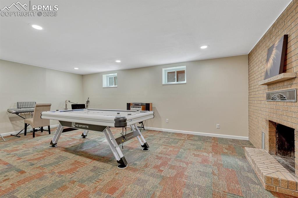 Family room with gas fireplace