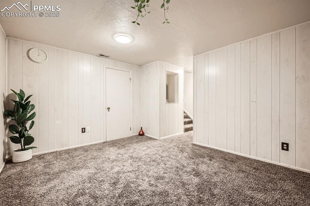 Family room in basement