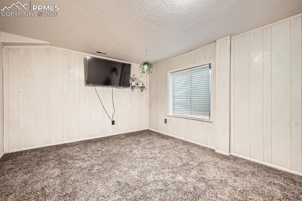 Family room in basement