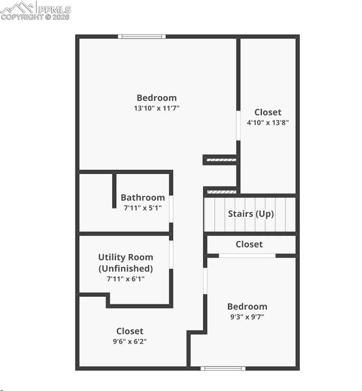 Basement: "closet" in bottom left is used as an office