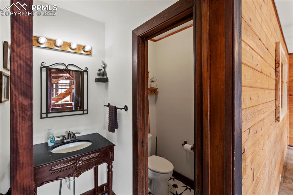 Bathroom with vanity and toilet