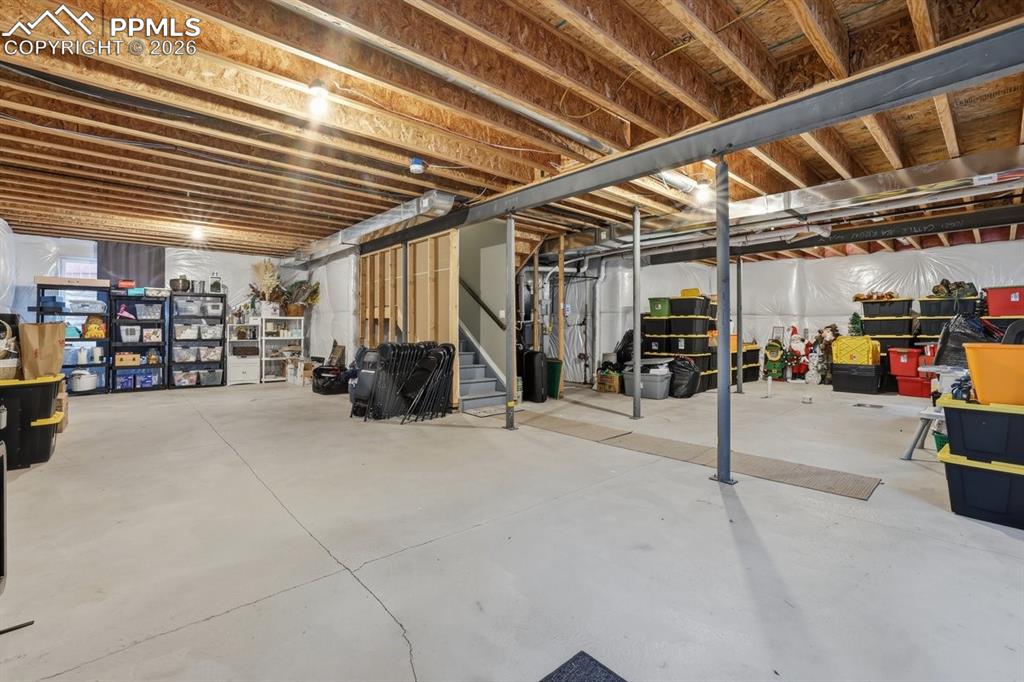 9 foot ceilings, pre-plumbed for future bathroom
