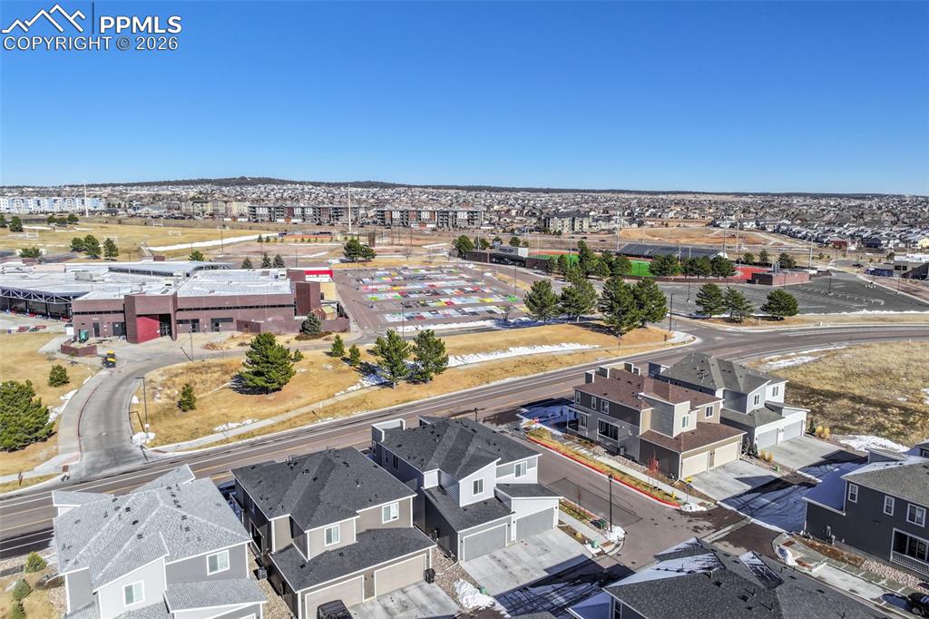 Aerial view of residential area
