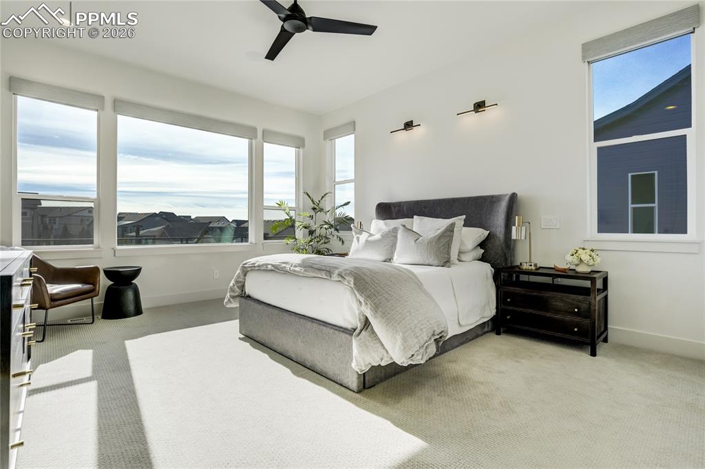 Designed as a Private Sanctuary, the Suite is Marked by Generous Scale, Natural Light, + Pikes Peak Views—Creating a Calm and Restorative Atmosphere from Morning to Evening. Dimmable Lighting and Integrated Surround Sound Speakers allow the Space to Transition Effortlessly from Energizing Start to Quiet Retreat