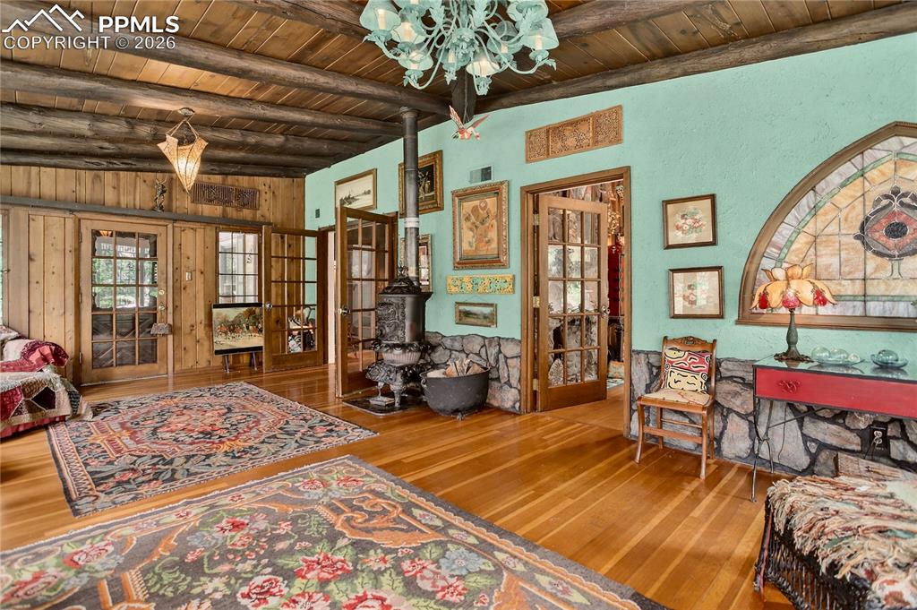 Original pine woodworking throughout