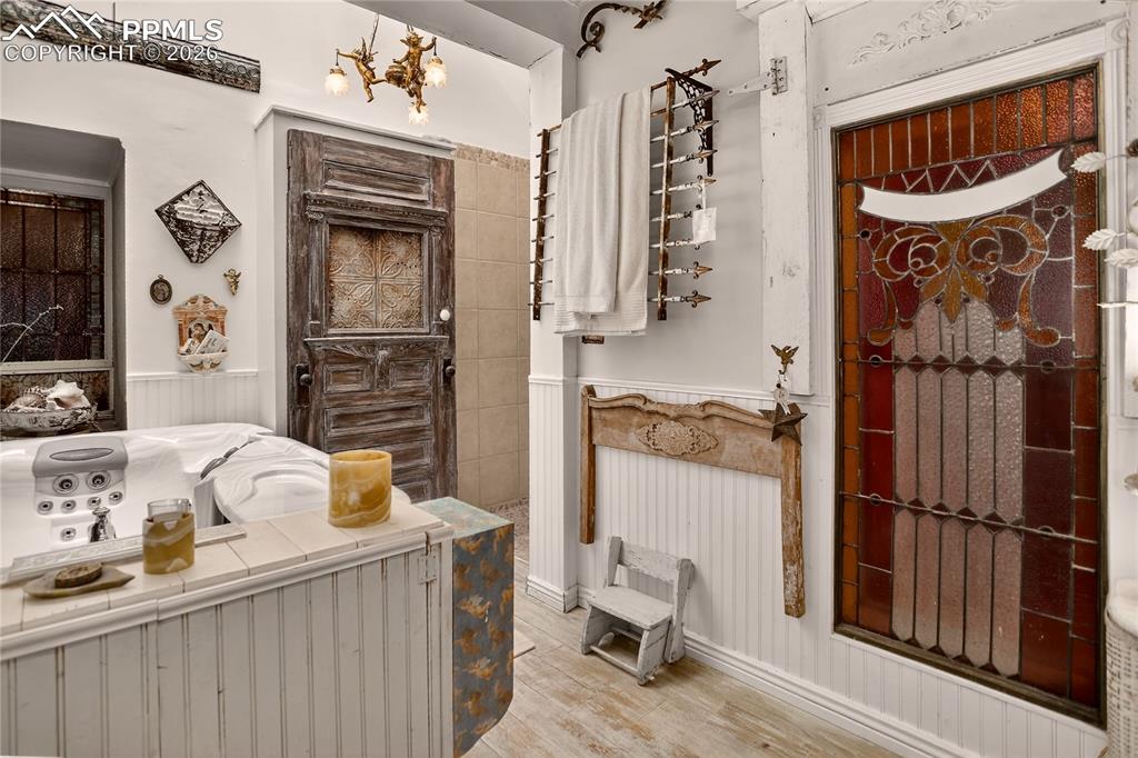 Main bath w/ walk-in shower & skylight