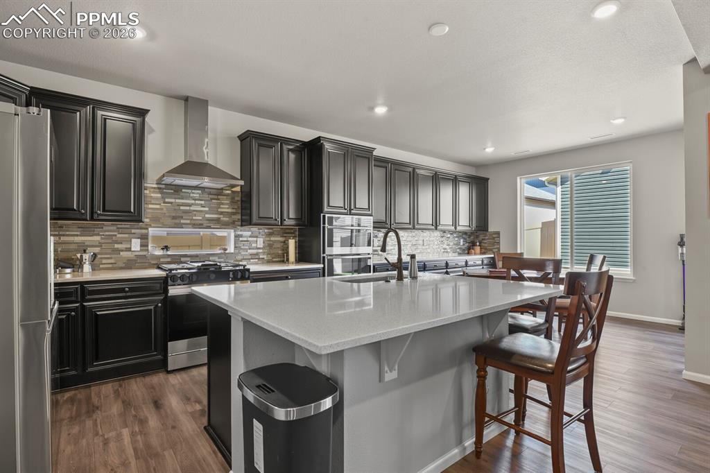 Open concept kitchen and dining area.