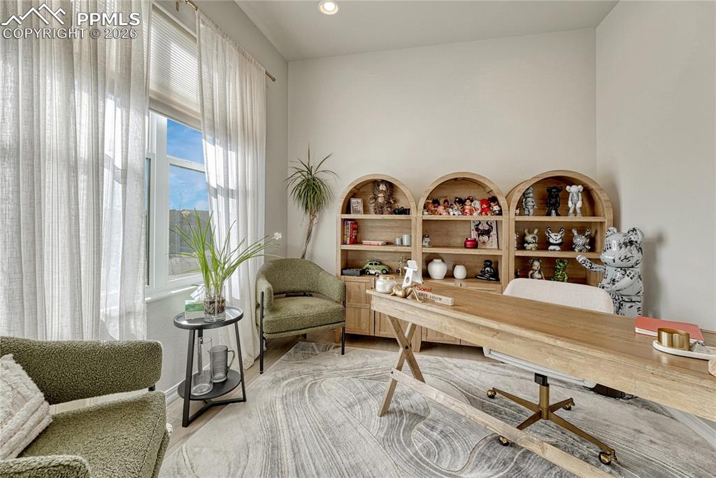 Main level office, by the front door