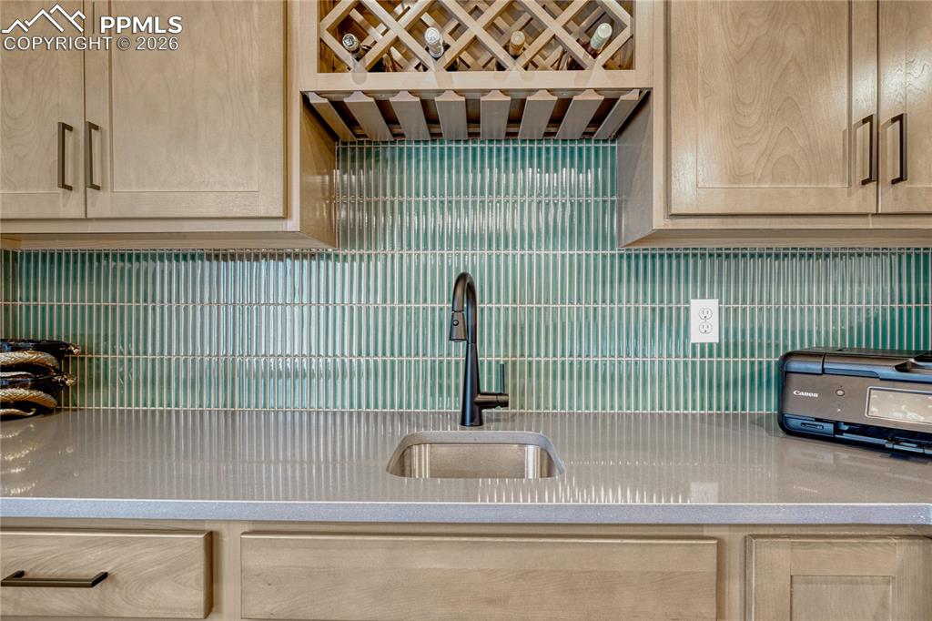 Gorgeous tile and wine rack