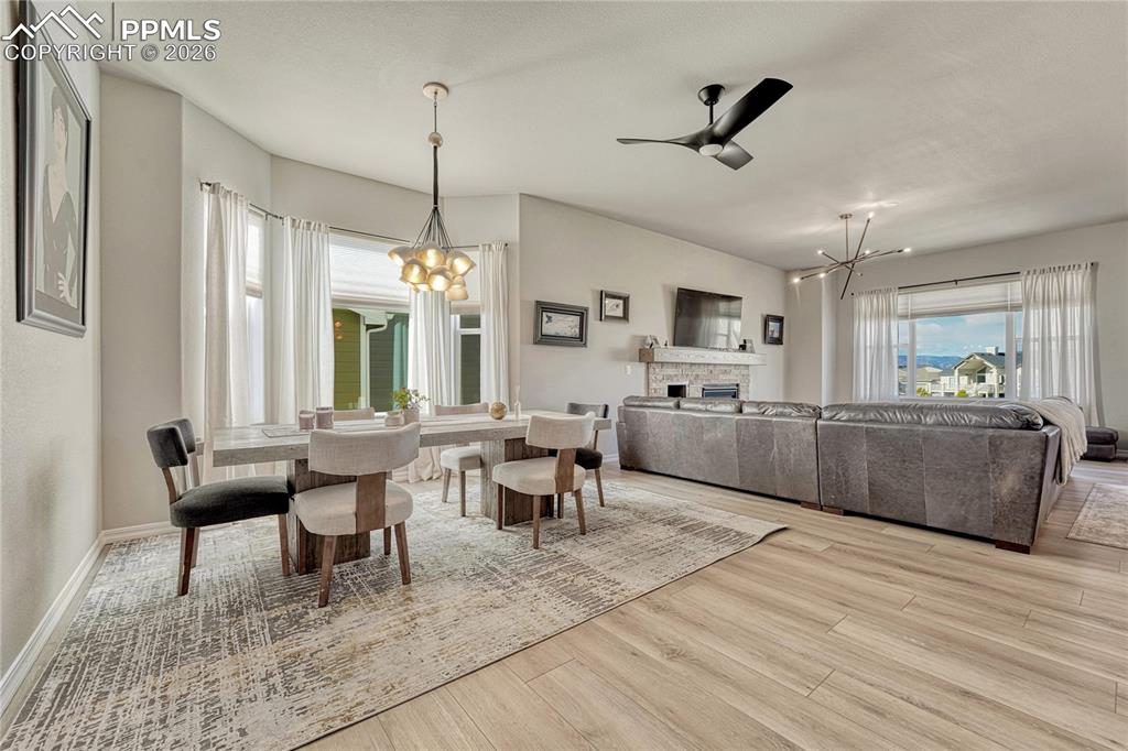 Open floor plan, large and airy with soft natural light