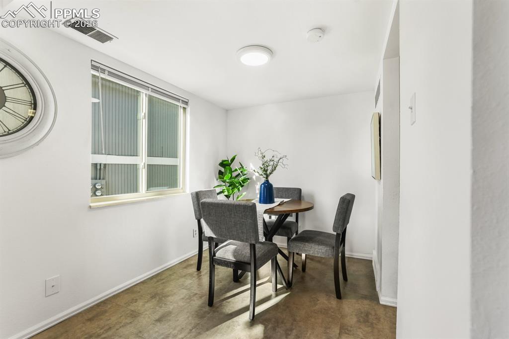 The Dining Area has a large view window that fills the room with lots of natural light.