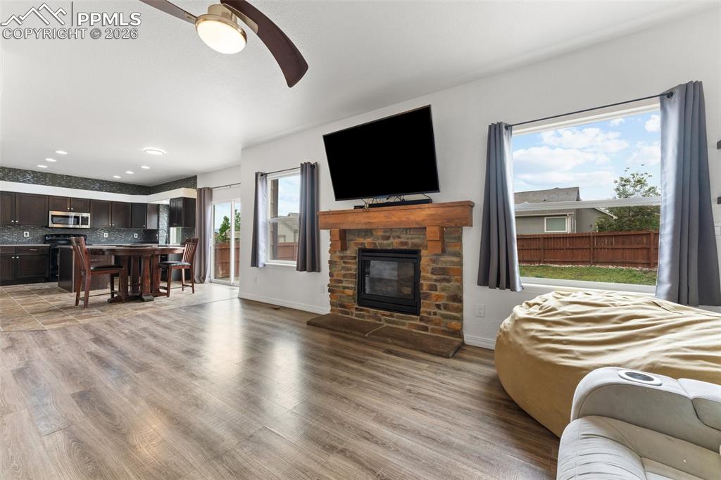 Main Level Family Room with Gas Fireplace