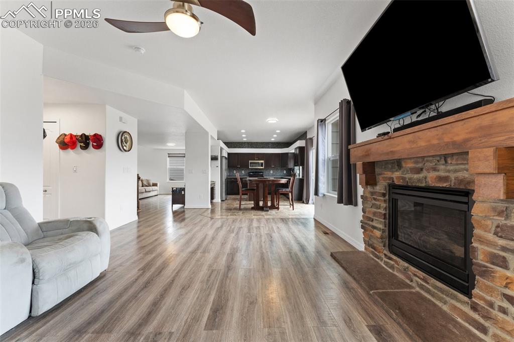 Main Level Family Room with Gas Fireplace