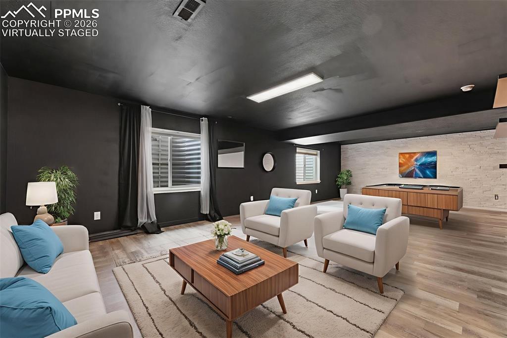 Basement Level Family Room; virtually staged *