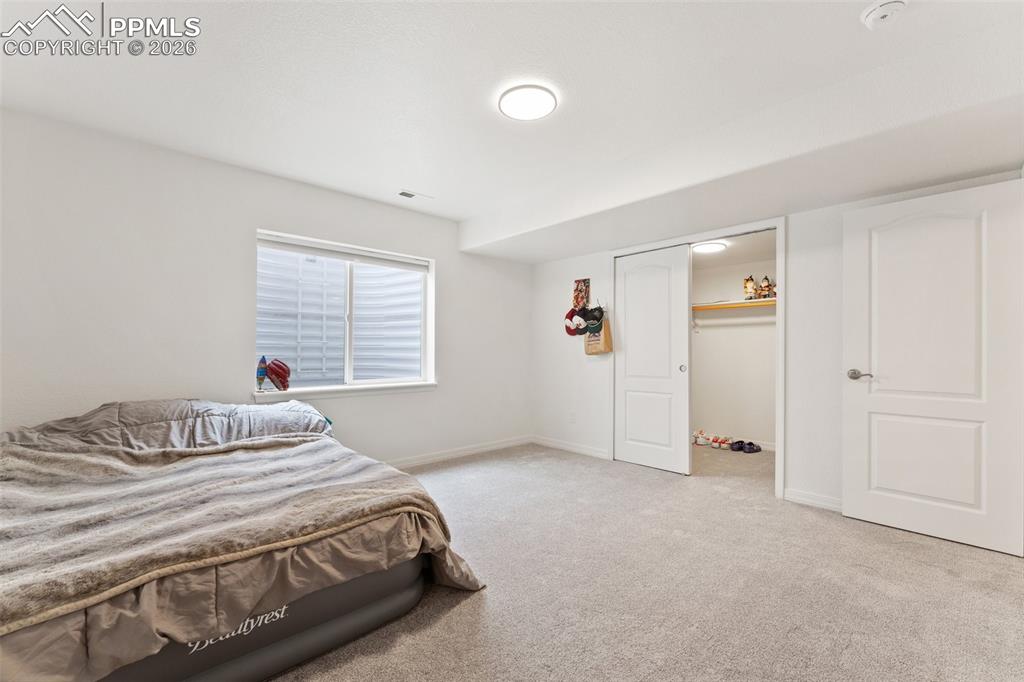 Basement Bedroom #5; with Oversized Walk-in Closet