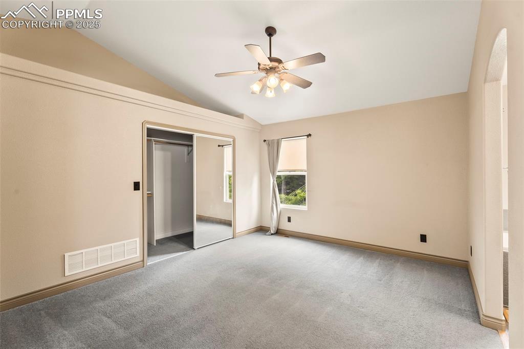 Master bedroom and walk in closet. 