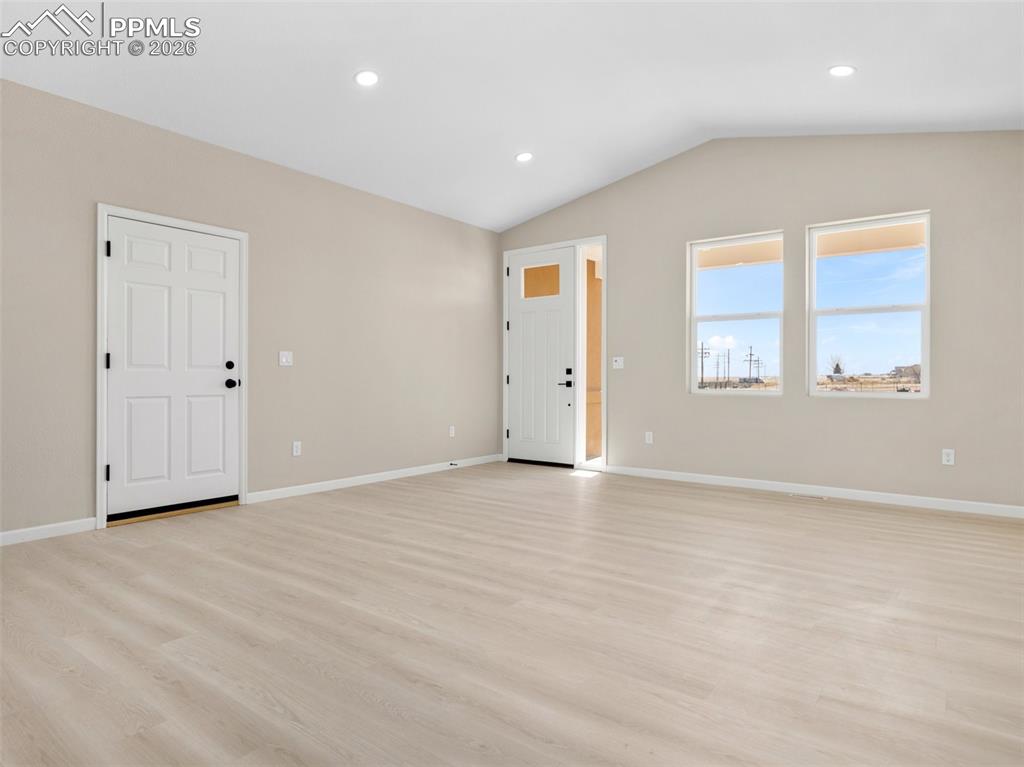 View of the front entrance from the living room.