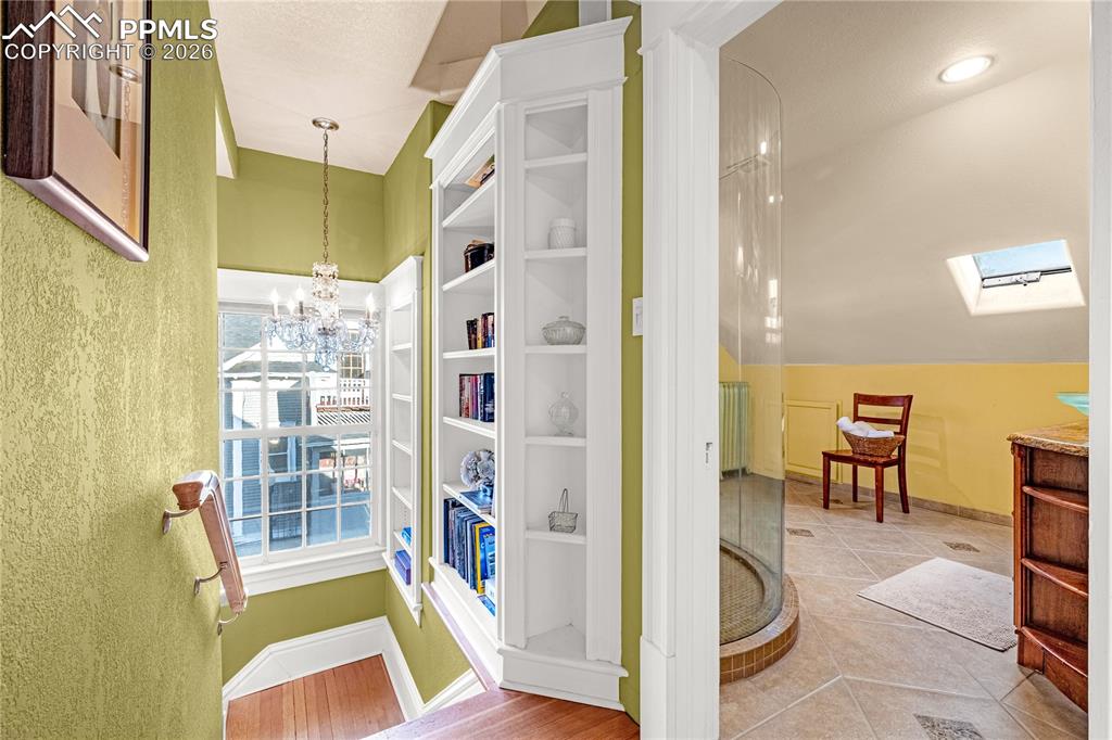 Chandelier in stairwell