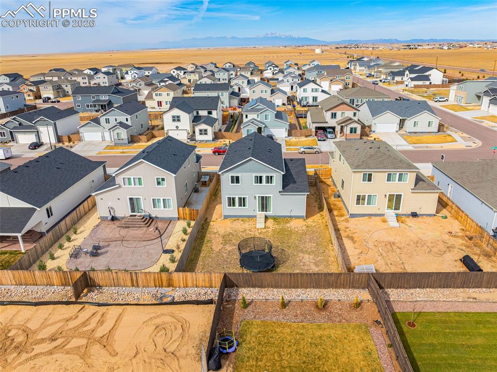 Aerial view of residential area and beautiful mountains!!