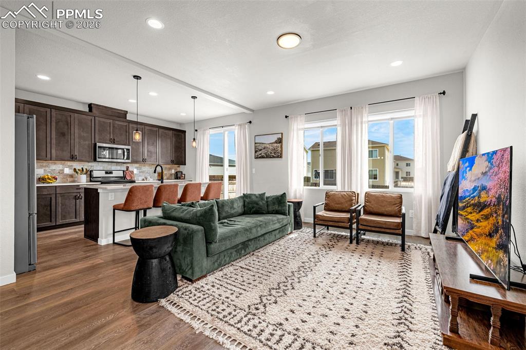 Living room and kitchen main level