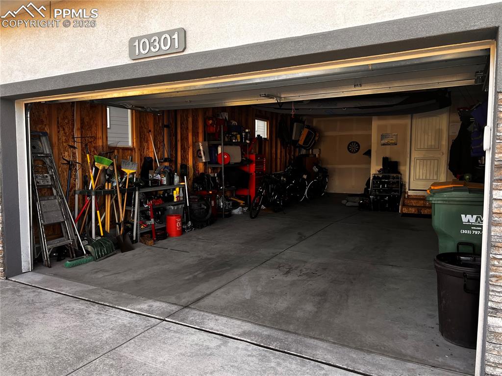 View of 3-car tandem garage