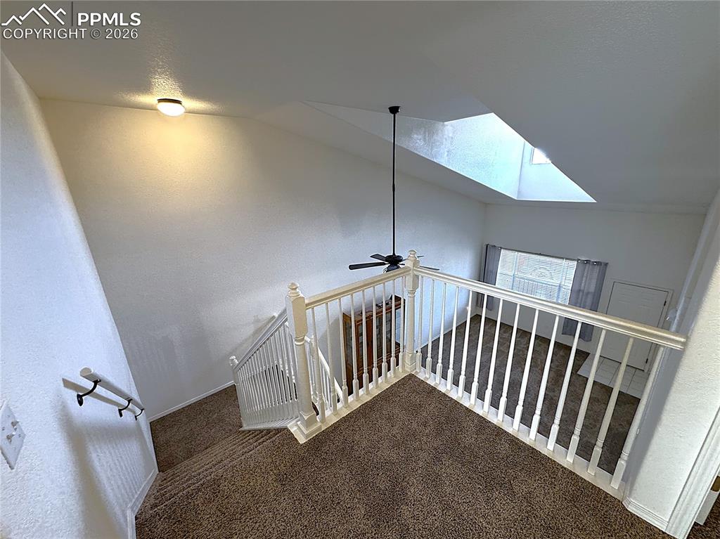 Vaulted ceiling with Loft overlooking Great Room area