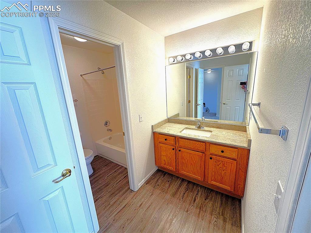 Full upstairs Bathroom with new Granite Countertops and LVL Flooring