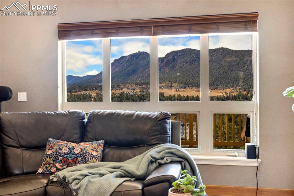 Living Room with mountain views