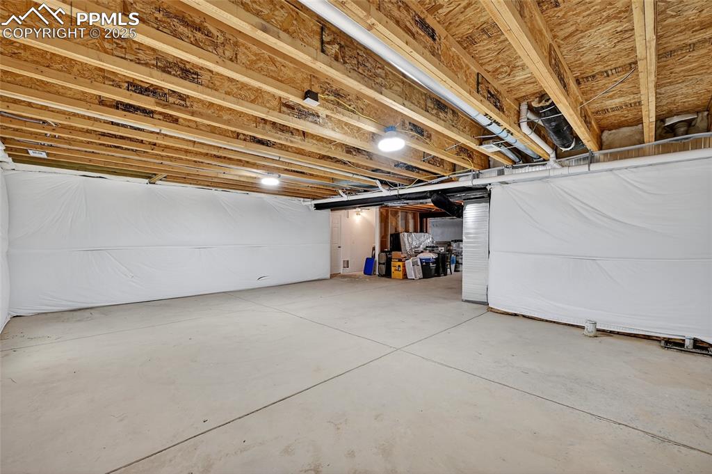 View of unfinished basement