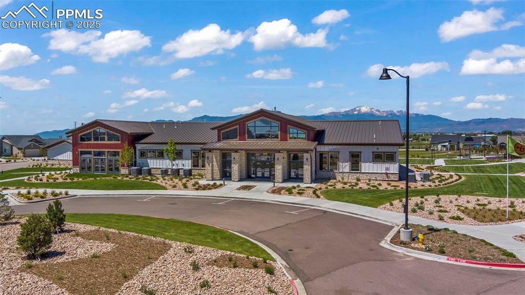 View of building exterior with a mountain view