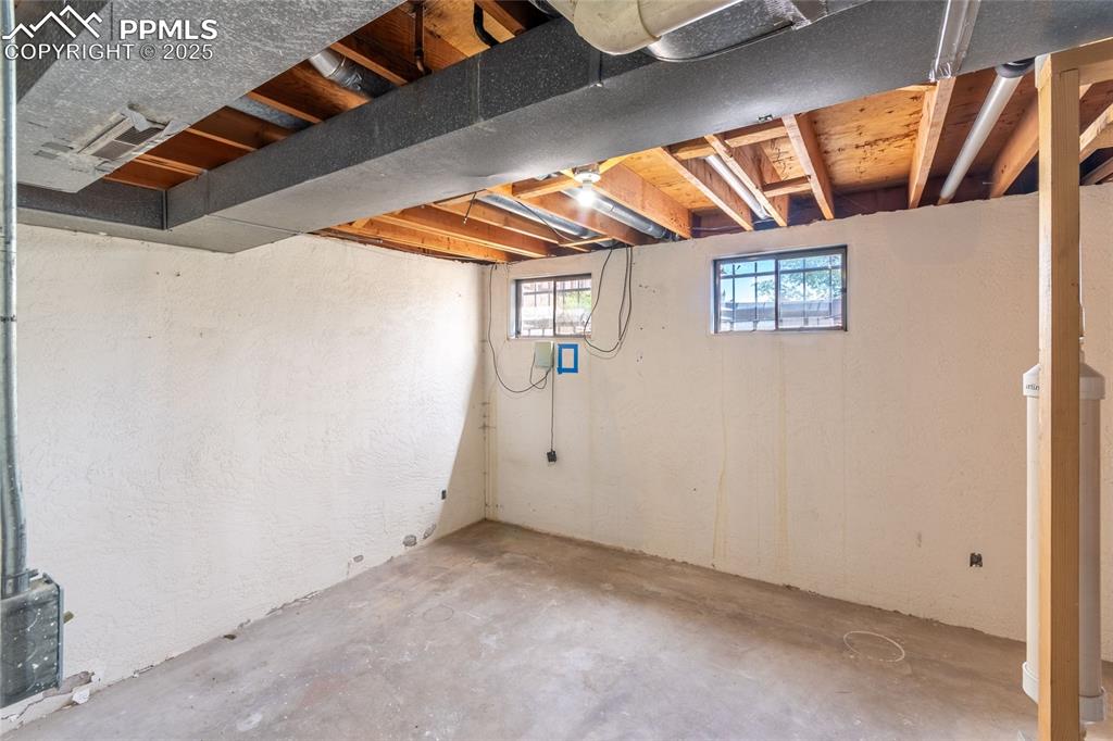 View of below grade area