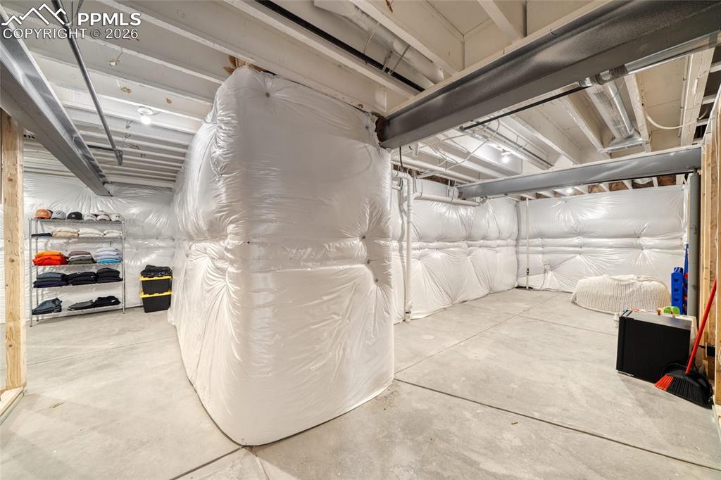 View of unfinished basement