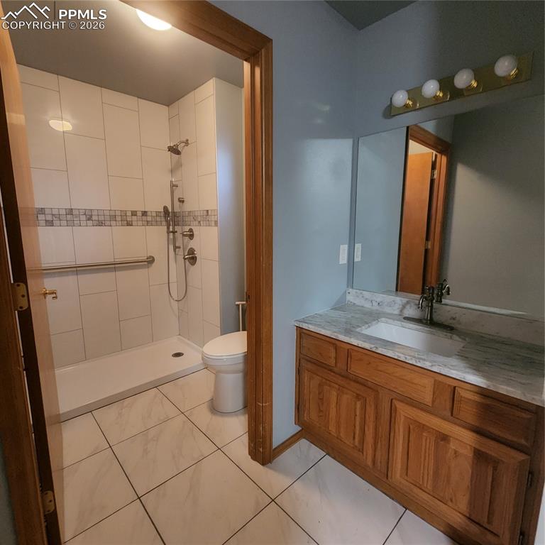 Bathroom off front Bedroom, upgraded ADA accessible shower