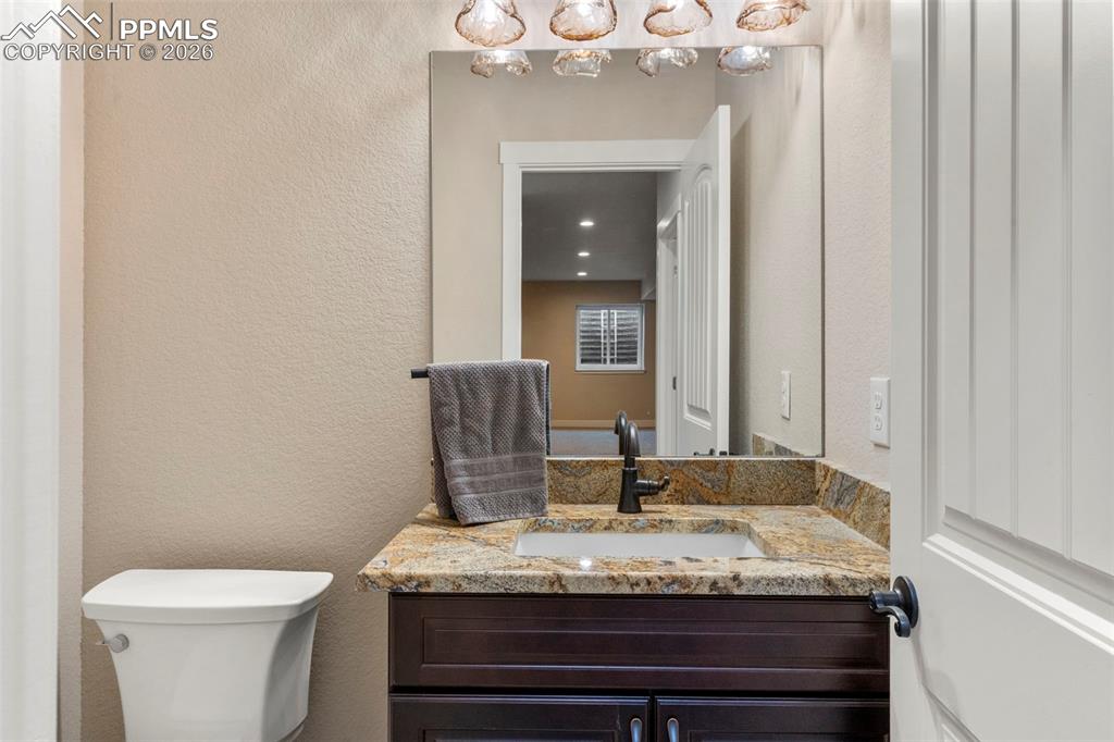 Basement hallway half-bath